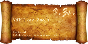 Völker Zsolt névjegykártya
